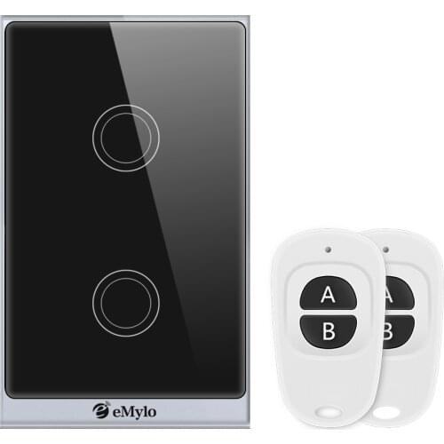 EMylo Smart WiFi Touch Panel Wall Light Switch Wireless Remote Control 2 Gang Timing Function Work with Alexa Echo, Google Home