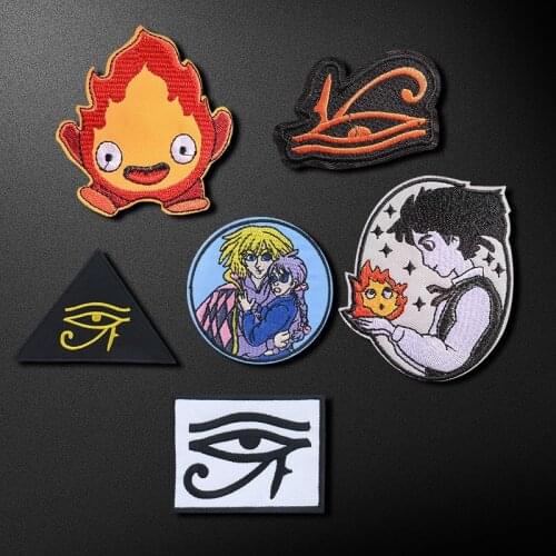 Howls Moving Castle Patch Iron On Patches For Clothes Japan Anime Patch Sticker On Clothes Embroidered Patches For Clothing