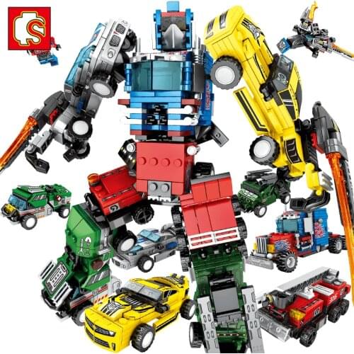 SEMBO BLOCK Transformation Robot Toys 777 PCS Children Building Blocks Kit Toy Blocks Educational Bricks Boys Car Model vehicle
