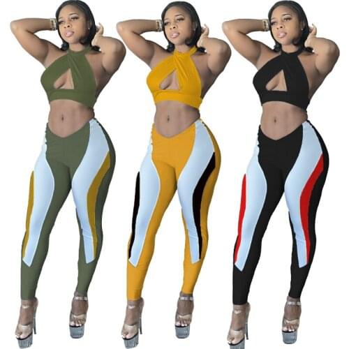 ZKYZWX Sexy 2 Piece Set Womens Tracksuit Festival Summer Clothes Matching Sets Crop Top Pant Sweat Suits Birthday Club Outfits