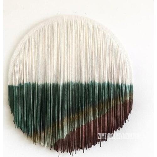 Round Circle Dip Dyed Wall Hanging Tapestry Fiber Art Bohemian Circle Hotel Home Ornaments 85cm Diameter