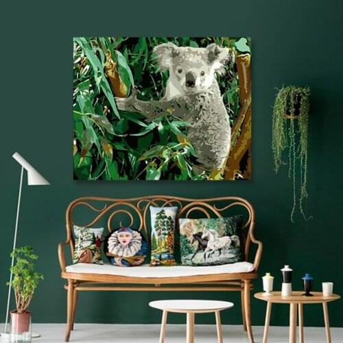 Sloth koala raccoon animal rat australia paint by number art painting by numbers Red dancer Decorative paintings