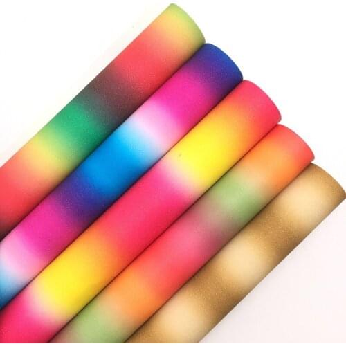 LEOsyntheticoDIY Rainbow Leopard Fine Glitter Vinyl Fabric Sheet Felt Backing Synthetic Leather Faux Vinil DIY A4 SIZE 6S86