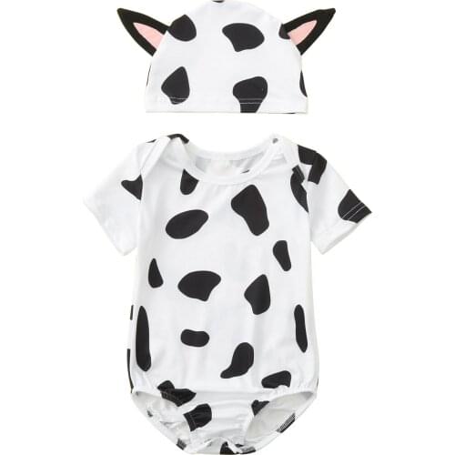 Summer New Born Baby Clothes Romper Baby Jumpsuit Animal Hooded Pajamas Cow Panda Costume Boys Girls Overalls Infant Clothing