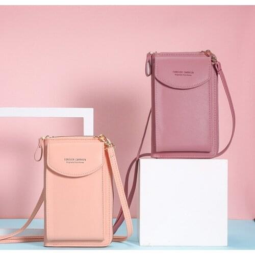 1Pcs Small Crossbody Bags for Women PU Leather Zipper Flap Phone Coin Purse Wallet Solid Color Female Shoulder Messenger Bag