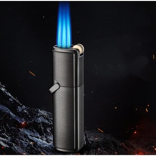 Jobon Metal Gas Flint Lighter Jet Butane Grinding Wheel Three Torch Turbo Lighters Cigarettes Accessories Cigar Smoking Lighters