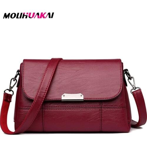 MOLIHUAKAI Classic Ladies Bag Simple Solid Crossbody Bags For Women 2020 Design High Quality Leather Women Shoulder Bag
