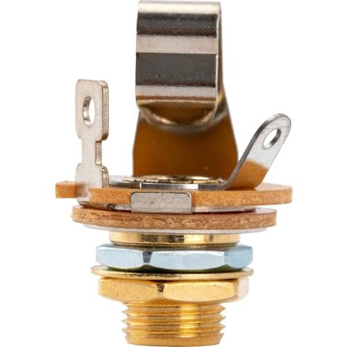 Musiclily Pro 1/4 inch Mono Output Jack Socket 2-Contact for Electric Guitar and Bass, Gold