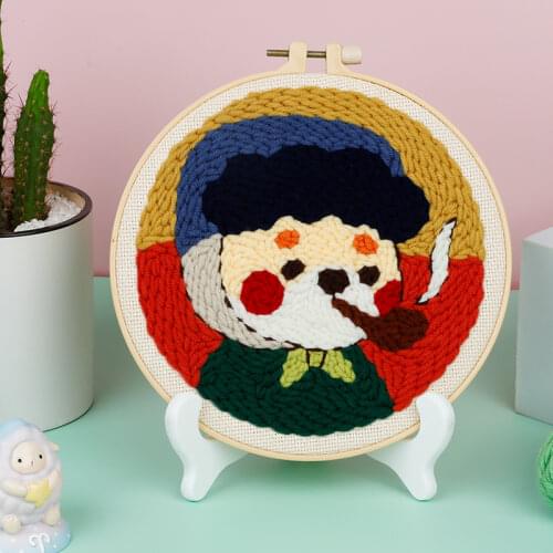 Vincent van Gogh Embroidery Punch Needle Kit Poking Embroidery Material Package Cute Patterns Punch Needle Poke DIY Kit