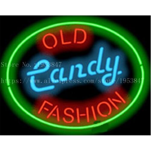 Old Fashion Candy Food neon sign Handcrafted Light Bar Beer Pub Club signs Shop Business Signboard diet food diner break 17"x14"