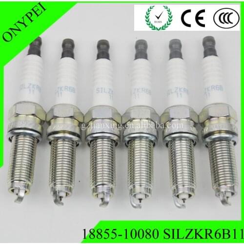 6pcs/lot 18855-10080 SILZKR6B11 New Iridium Spark Plug Fit For Hyundai I20 IX20 KIA Carens III 1885510080 SILZKR6B-11