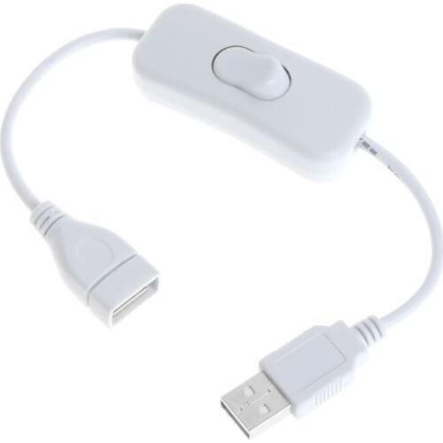 USB cable New 28cm USB 2.0 A Male to A Female Extension Extender White Cable With Switch ON OFF Cable