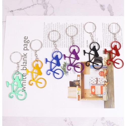 Wholesale Portable Beer Bottle Opener Keychain Mini Opener Cute Bike Bicycle Keychain Key Rings Bottle Openers Creative Gift 1pc