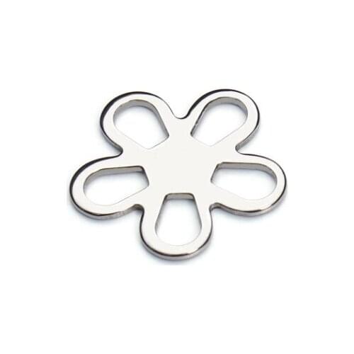 20pcs/lot 16mm stainless steel flower Connector Metal Alloy Pendant For DIY bracelet Jewelry Making vh6s