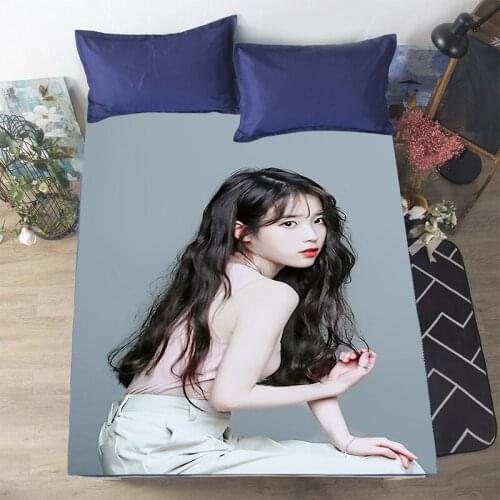 Korea Singer IU Fitted Sheet Bedspread Bedding Set Antislip Home Multiple-colors Bed Cover Bed and Pillow Case for Adult Chidren