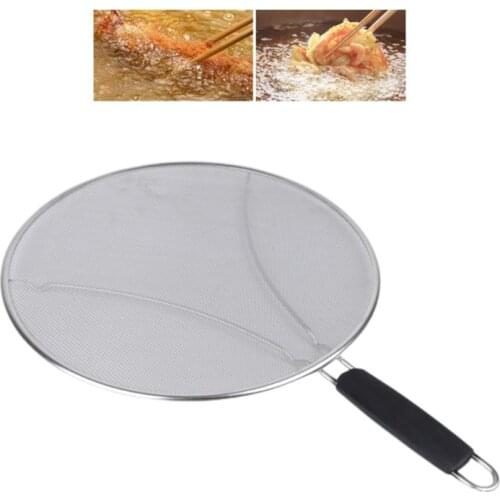 Durable Stainless Steel 13\" Splatter Screen for Frying Pan Stops Hot Oil Splash 667A