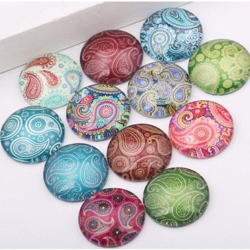 Reidgaller mixed flower photo round dome glass cabochon 10mm 12mm 14mm 18mm 20mm 25mm diy flatback jewelry findings