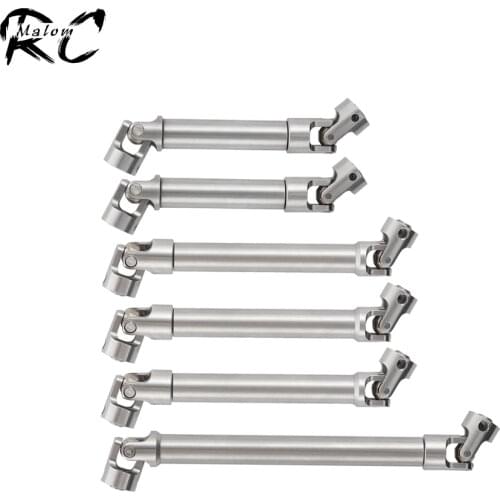 2Pcs Metal Steel Universal Joint Drive Shaft for 1/10 RC Crawler Axial SCX10 Wraith Capra Traxxas TRX4 TRX6 D90 TF2 Redcat GEN8
