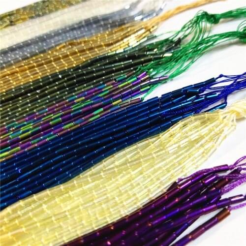 Top quality 4x2mm Tubular glass crystal Gem Tube beads For Clothing Jewelry Making Beadwork DIY Bracelet necklace