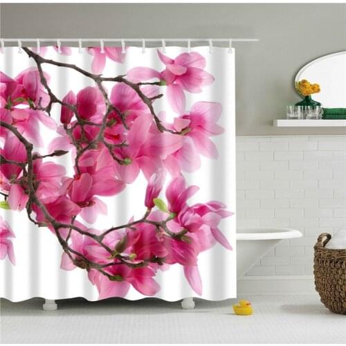 3d Printed Flowers Poster Bath Curtain Waterproof Shower Curtains Polyester cloth 180*180cm Bathroom Curtain Screen Home Decor