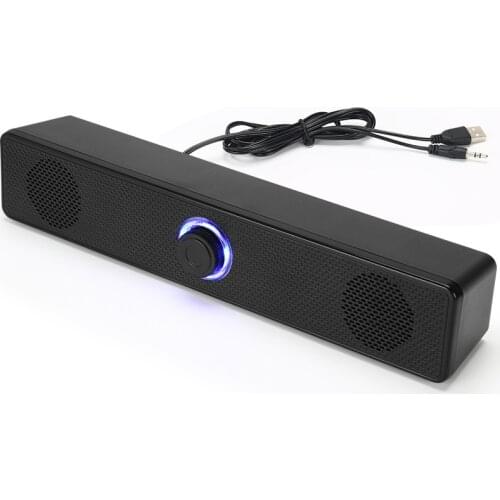 4D Surround Soundbar Bluetooth 5.0 Computer Speakers Wired Stereo Subwoofer Sound Bar for Laptop PC Home Theater TV Aux Speaker