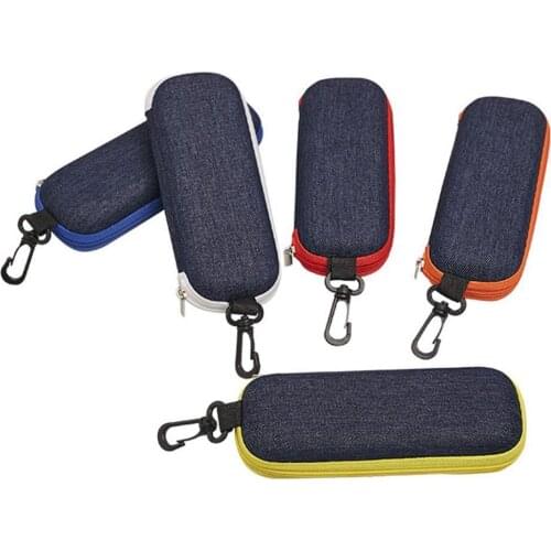 1Pc Portable Eyewear Cases Cover Sunglasses Hard Case Box Glasses For Women Men Zipper Protector Cases Lanyard with Eyeglas S4A3