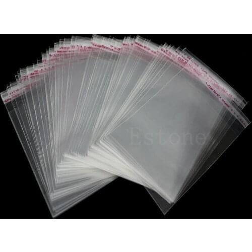 100ps Clear Self Adhesive Lots DIY Jewelry Seal Plastic Bags 8x12cm 3.1"x4.7"
