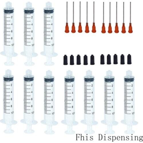 10cc/10ml Syringe 15G Blue Needle Glue Adhesive Henna Liquids 1.5 Inch Blunt Tip Dispensing Needle Pack of 5