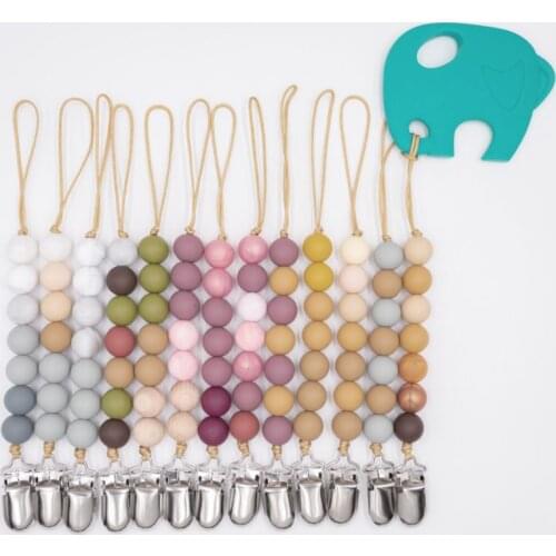 2 Pack Pacifier Clips Universal Sofy Braided Pacifier Holder & Silicone Beaded Binky Holder Teether Toy Leash Baby Shower Gift