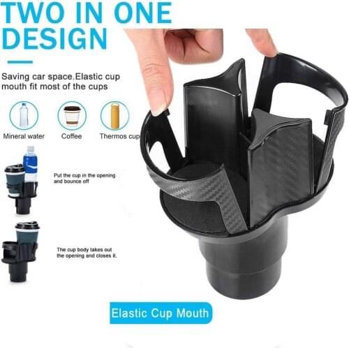 2 In 1 Design Soft Drink Can Coffee Bottles Stand Car Cup Holder Expander With Upgraded Fixed Base Universal Detachable