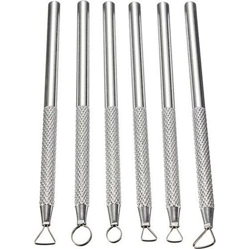 6 Pcs Aluminum Alloy Polymer Clay Tools Pottery Ceramic Sculpting Tools Carving Ribbon Wire End Loop Clay Tools Set For Detail