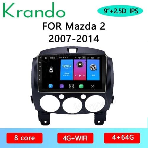 Krando Android 10.0 9" IPS Full Touch Car Multimedia Radio For Mazda 2 2007-2014 Audio GPS Carplay DSP WIFI