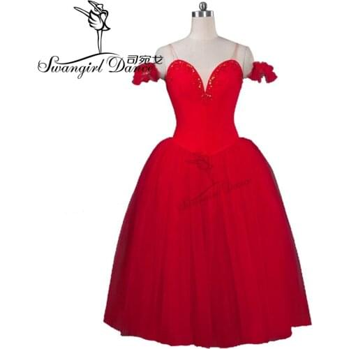 Red ballerina tutu dress red giselle ballet costumes adult tutu dresses ballerina dress kids BT9088