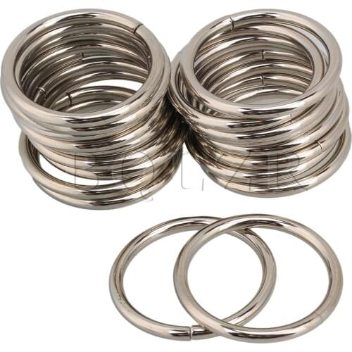 BQLZR 20 x Metal O Ring Webbing Belts Buckle Strap Adjuster Silver 38mm Dia