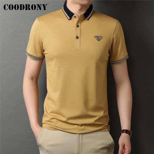 COODRONY Brand High Quality Summer New Arrival Fashion Casual Short Sleeve Polo-Shirt Men Clothing Slim Soft Cotton Tops C5239S
