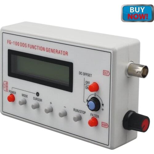 FG-100 DDS signal generator frequency counter 1Hz-500KHz sine wave / triangles, and sawtooth wave adjustable frequency amplitude