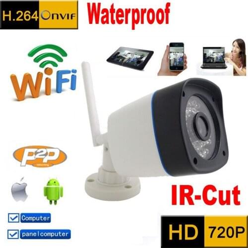Ip camera 720p wifi HD cctv security system P2P wireless outdoor waterproof infrared mini cam Onvif IR Night Vision Camara