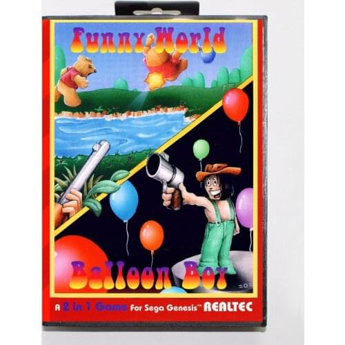 Hottest Funny World & Balloon Boy Game Cartridge 16 bit MD Game Card With Retail Box For Sega Mega Drive For Genesis