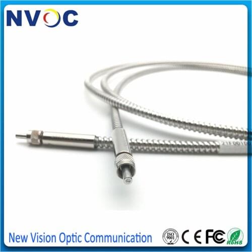 Round-to-Linear Fiber Optic Bundle,7x200µm Core Fibers,Low-OH,2M,Pure Silica Metal Ferrule 6.0mm Armored Patch Cord