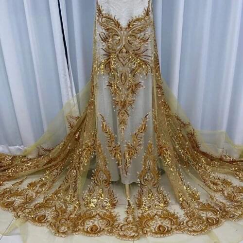 African style The latest net lace fabric design SYJ-168881 for party wedding cloth 5 yards