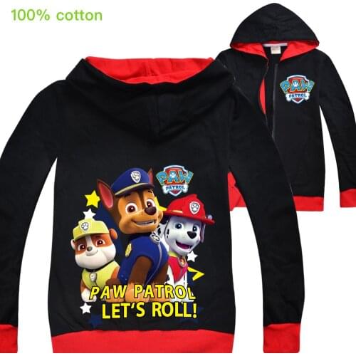Boys PAW PATROL Clothes Zipper Cartoon Hooded Jacket Toddler Kids Children Coat Casual Autumn Outerwear for Girl