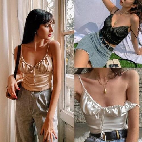 Summer Women Casual Vest Tops Tanks Ladies Milkmaid White Black Solid Color Camisole Shirts