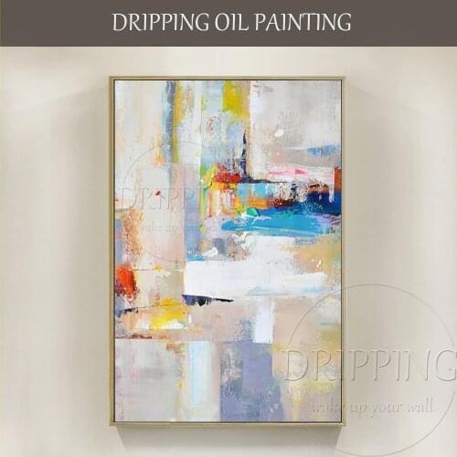 Hot Selling Artist Hand-painted High Quality Abstract Oil Painting on Canvas Handmade Beautiful Light Colors 2 Sets Oil Painting