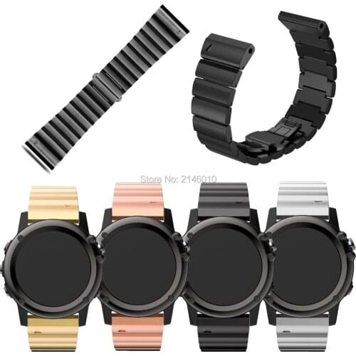 26mm Width Stainless Steel Metal Strap for Garmin Band Wristband, Metal Watch Band for Garmin Fenix 3 Fenix 5X Watchbands