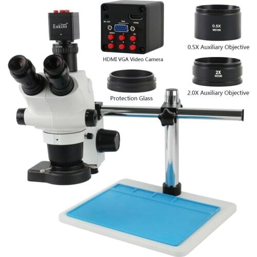 3.25X 6.5X 65X 130X Simul-Focal Trinocular Stereo Microscope 1080P SONY IMX307 Video Camera For Phone PCB Soldering Repair