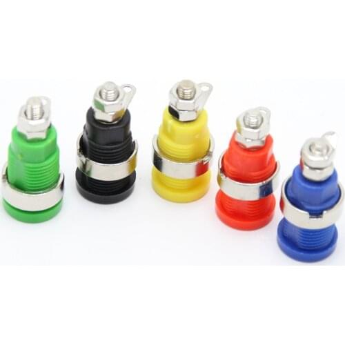 10Pcs 4mm Banana Multimeter Instrument Socket 4mm Binding Post Banana Socket Panel Mount Test Probe Connector