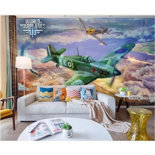 3d photo wallpaper custom mural on the wall Cartoon World War II Air Combat Retro Plane home decor wallpaper for walls 3 d