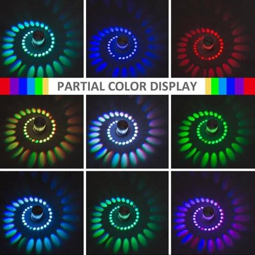 Nordic Style RGB Spiral Hole Effect Wall Lamp Modern Home Wall Decor Wall Light Party KTV Bar Cafe Loft Lighting LED Light