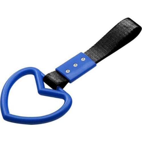 Customized Nylon Strap Car Tow Ring Handle Heart Shape Subway Train Bus Inside Handle Warning Ring 5 Color