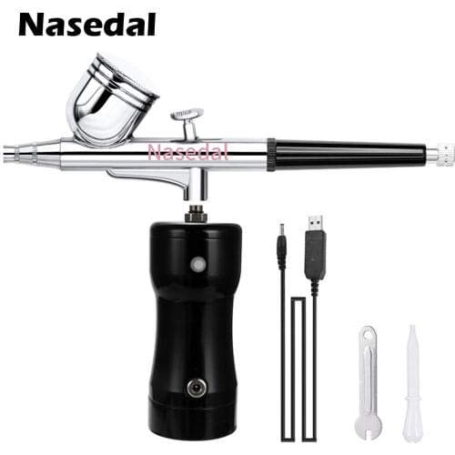 Portable Paint Spray Gun Airbrush Compressor Kit USB Rechargeable Compressor 0.3mm Air brush Nail Art Craft Cake Model Painting